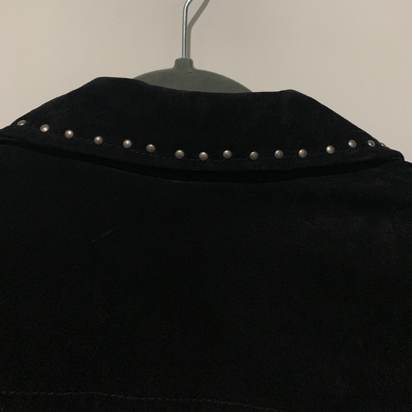 Blank NYC Suede Luxury No Limit Motorcycle "Moto" Style Jacket Black Studded S - Picture 14 of 16